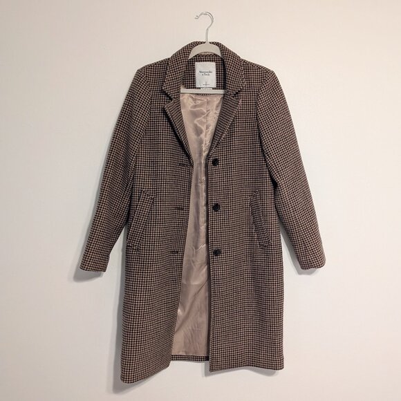 Abercrombie & Fitch Houndstooth Dad Coat Small - Picture 1 of 4